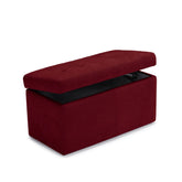 Panca Contenitore Made in Italy Trapuntata in Tessuto Cinigliato Bordeaux modello VALSURA