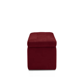 Panca Contenitore Made in Italy Trapuntata in Tessuto Cinigliato Bordeaux modello VALSURA