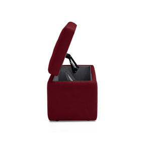 Panca Contenitore Made in Italy Trapuntata in Tessuto Cinigliato Bordeaux modello VALSURA