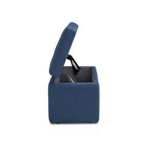 Panca Contenitore Made in Italy Trapuntata in Tessuto Cinigliato Blu - VALSURA