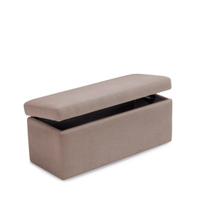 Panca Contenitore Made in Italy in Tessuto Cinigliato Camel - VIANA