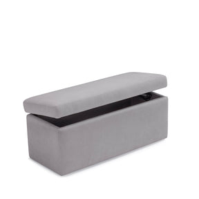 Panca Contenitore Made in Italy in Tessuto Cinigliato Grigio Chiaro - VIANA