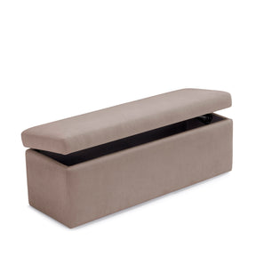 Panca Contenitore Made in Italy in Tessuto Cinigliato Camel - VIANA