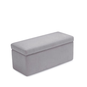 Panca Contenitore Made in Italy in Tessuto Cinigliato Grigio Chiaro - VIANA