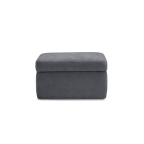 Pouf Contenitore Made in Italy in Tessuto Cinigliato Grigio Scuro - VULGANO