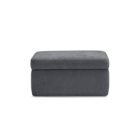 Pouf Contenitore Made in Italy in Tessuto Cinigliato Grigio Scuro - VULGANO
