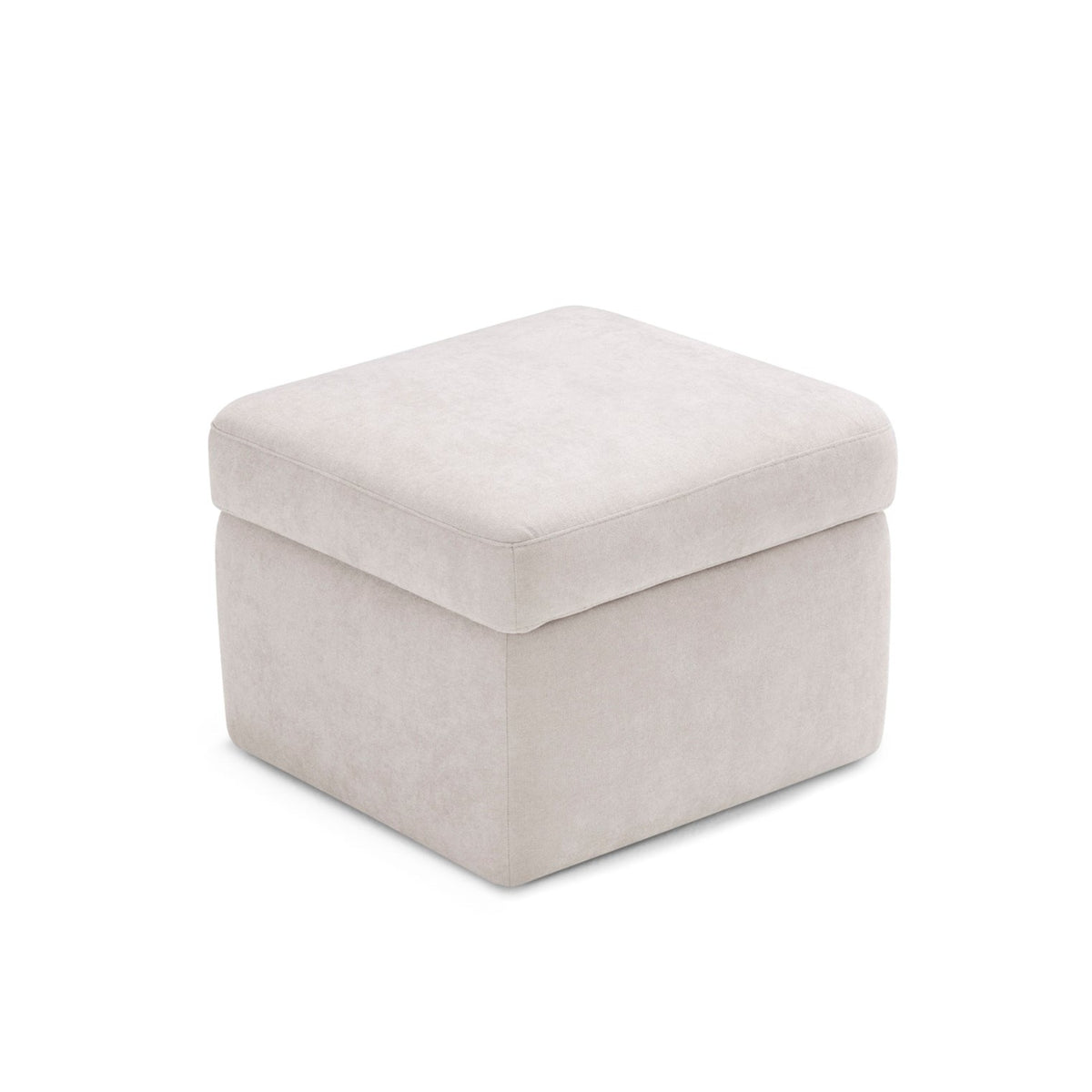 Pouf Contenitore Made in Italy in Tessuto Cinigliato Beige - VULGANO