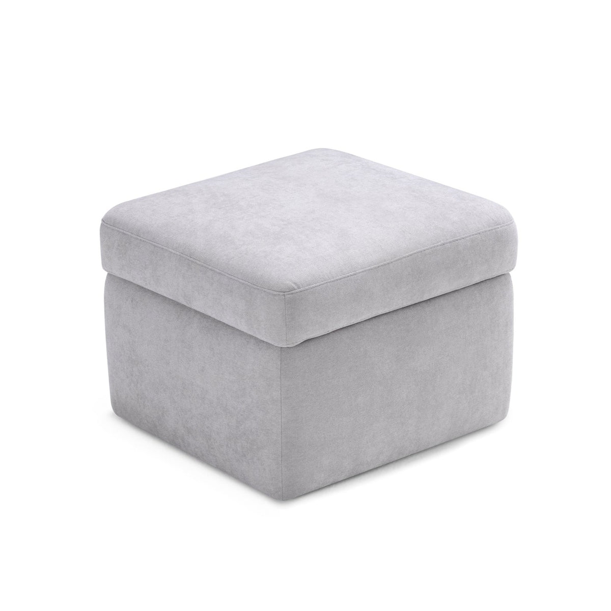 Pouf Contenitore Made in Italy in Tessuto Cinigliato Grigio Chiaro - VULGANO