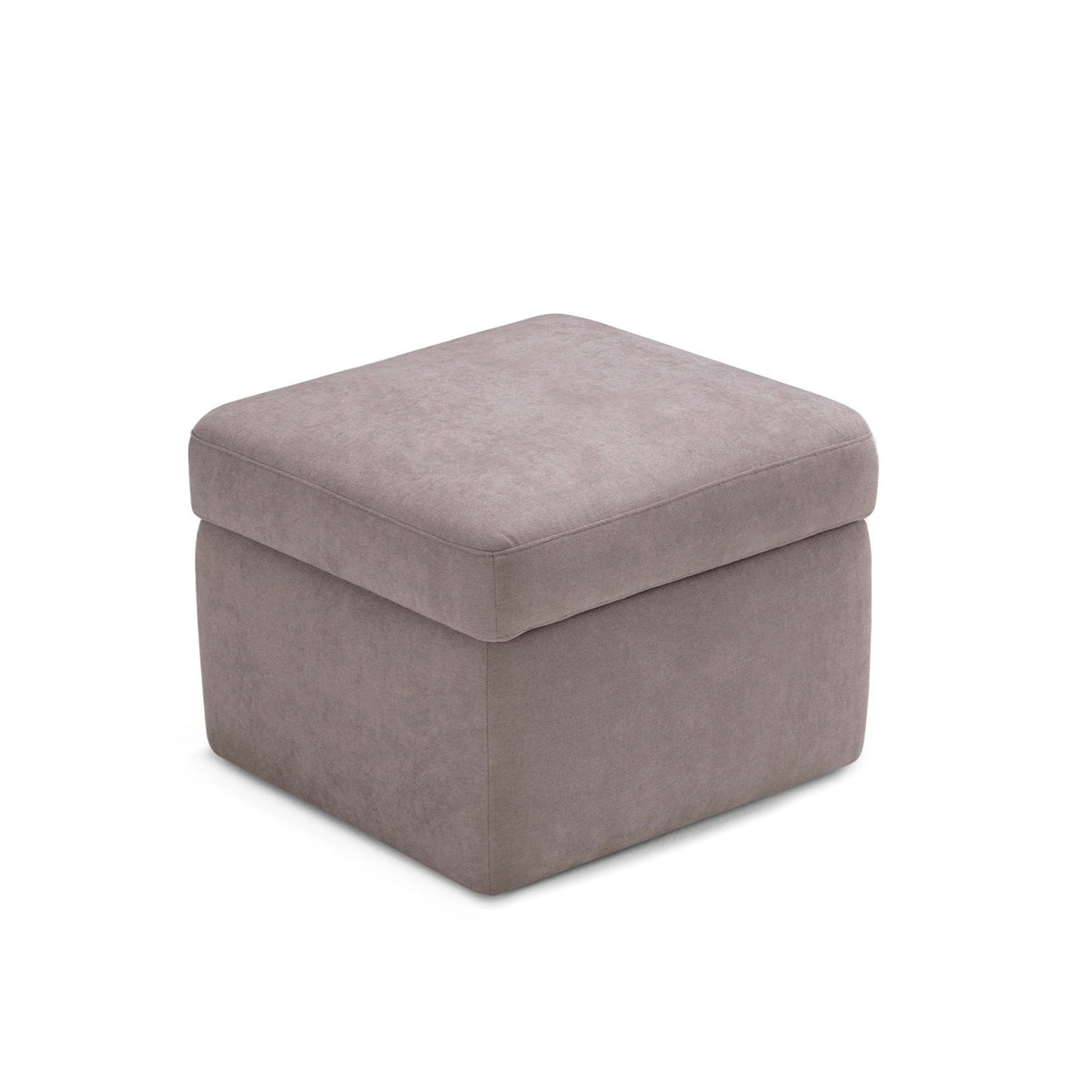 Pouf Contenitore Made in Italy in Tessuto Cinigliato Tortora - VULGANO