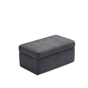 Pouf Contenitore Made in Italy in Tessuto Cinigliato Grigio Scuro - VULGANO