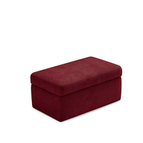 Pouf Contenitore Made in Italy in Tessuto Cinigliato Bordeaux - VULGANO