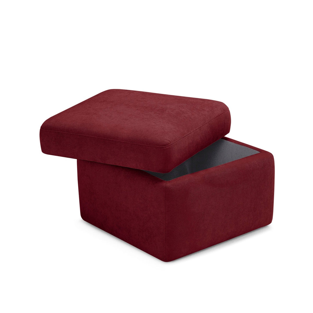 Pouf Contenitore Made in Italy in Tessuto Cinigliato Bordeaux - VULGANO