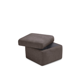 Pouf Contenitore Made in Italy in Tessuto Cinigliato marrone - VULGANO