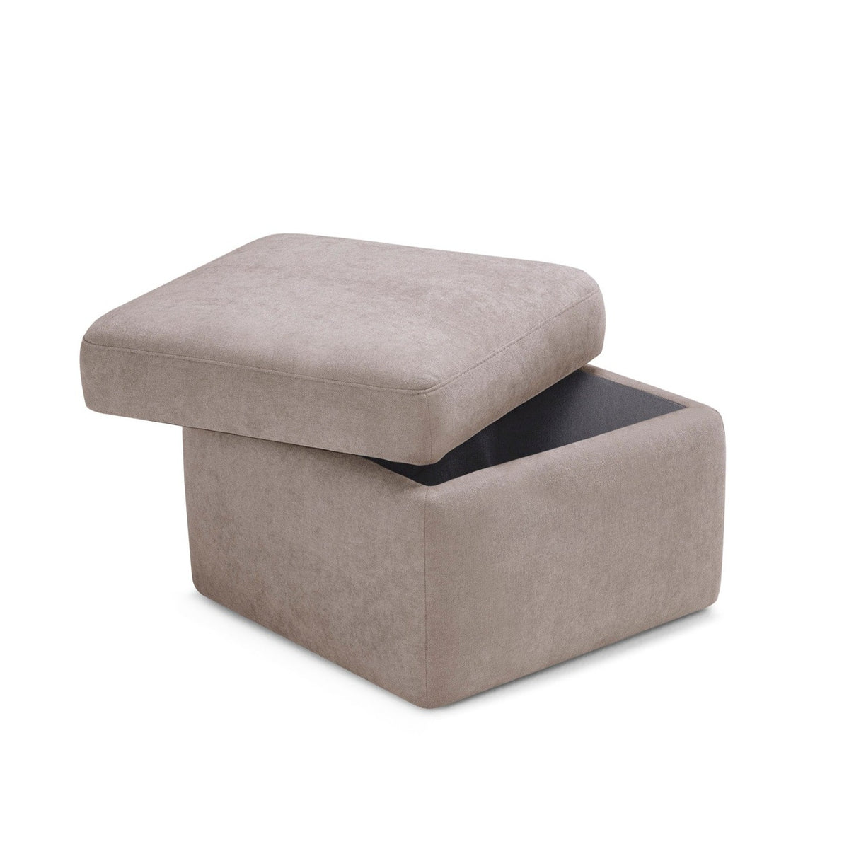 Pouf Contenitore Made in Italy in Tessuto Cinigliato Camel - VULGANO