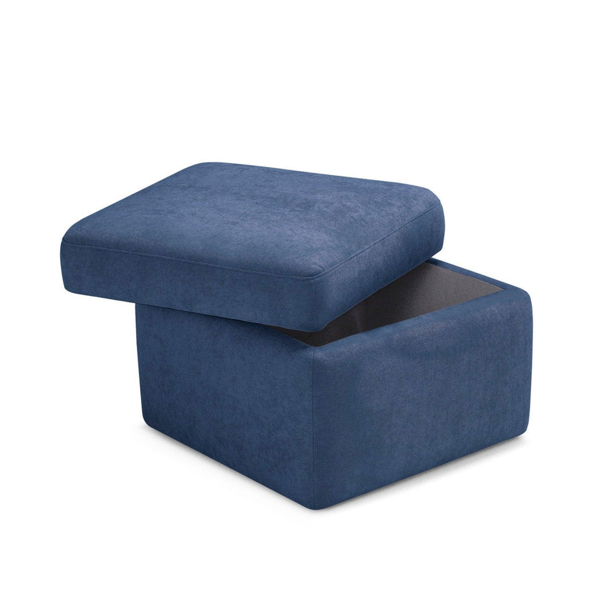 Pouf Contenitore Made in Italy in Tessuto Cinigliato Blu - VULGANO