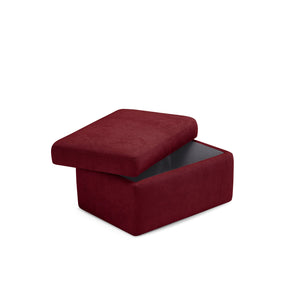 Pouf Contenitore Made in Italy in Tessuto Cinigliato Bordeaux - VULGANO