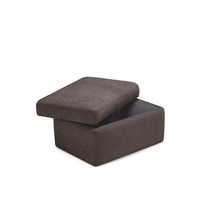 Pouf Contenitore Made in Italy in Tessuto Cinigliato marrone - VULGANO