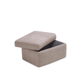 Pouf Contenitore Made in Italy in Tessuto Cinigliato Camel - VULGANO