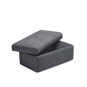 Pouf Contenitore Made in Italy in Tessuto Cinigliato Grigio Scuro - VULGANO