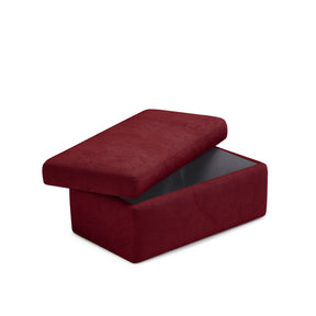 Pouf Contenitore Made in Italy in Tessuto Cinigliato Bordeaux - VULGANO