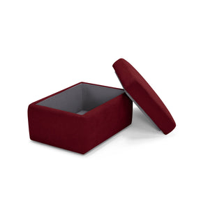 Pouf Contenitore Made in Italy in Tessuto Cinigliato Bordeaux - VULGANO