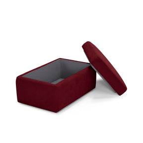 Pouf Contenitore Made in Italy in Tessuto Cinigliato Bordeaux - VULGANO