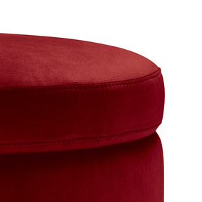 Pouf Contenitore Made in Italy tondo in Velluto Bordeaux - Paranà