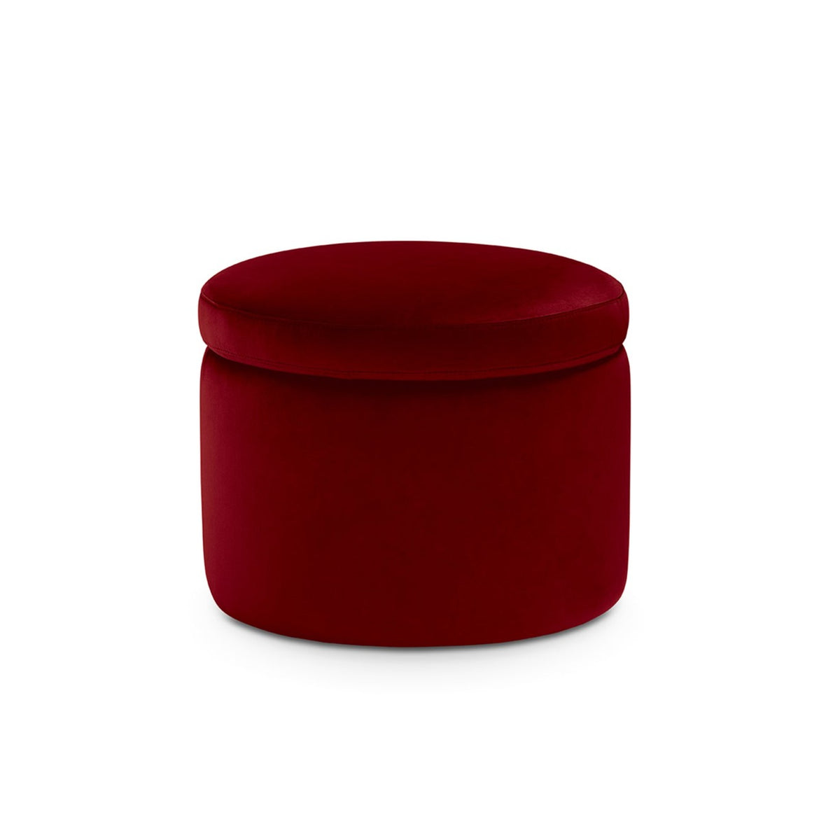 Pouf Contenitore Made in Italy tondo in Velluto Bordeaux - Paranà