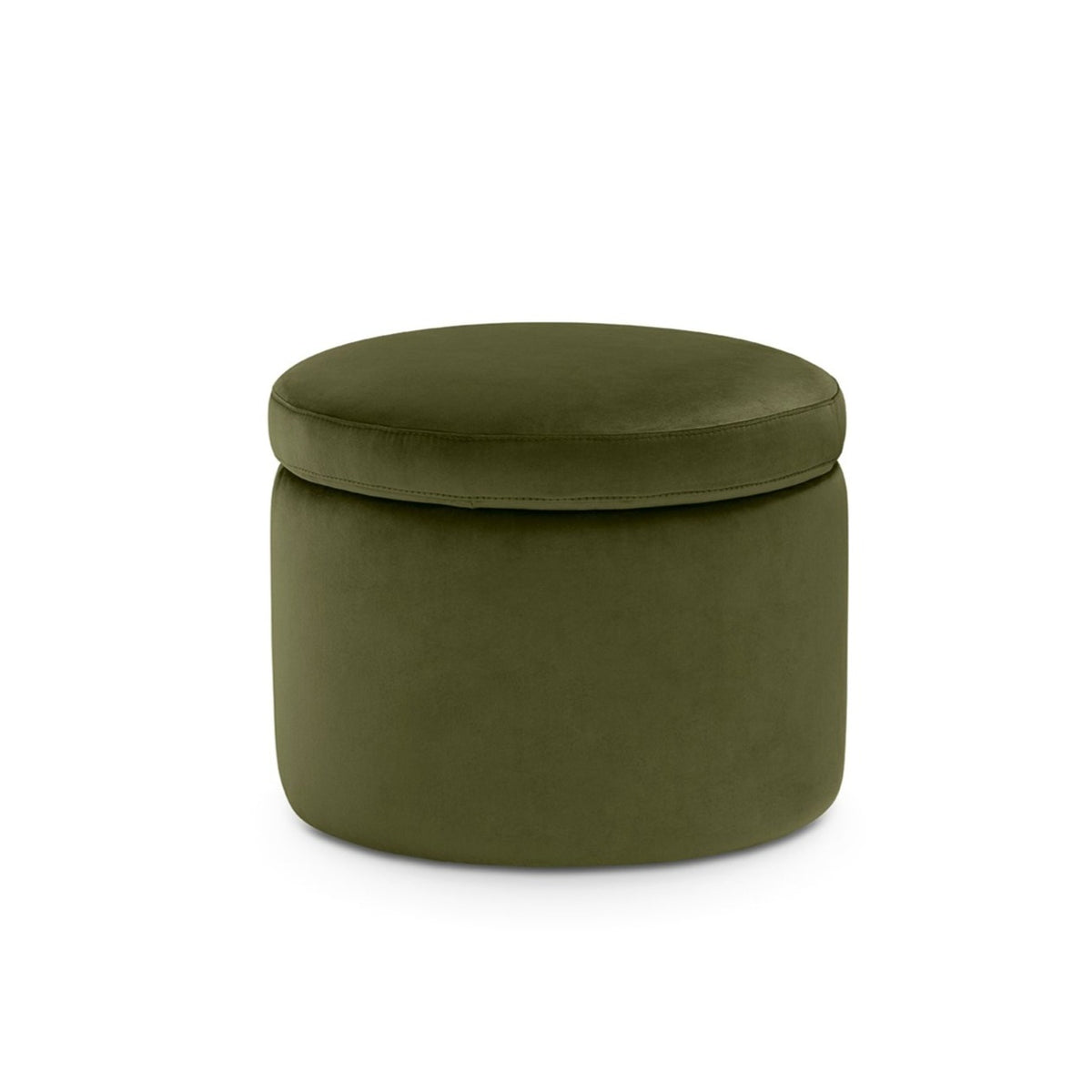 Pouf Contenitore Made in Italy Tondo in Velluto Verde - Paranà