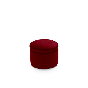 Pouf Contenitore Made in Italy tondo in Velluto Bordeaux - Paranà