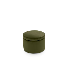 Pouf Contenitore Made in Italy Tondo in Velluto Verde - Paranà