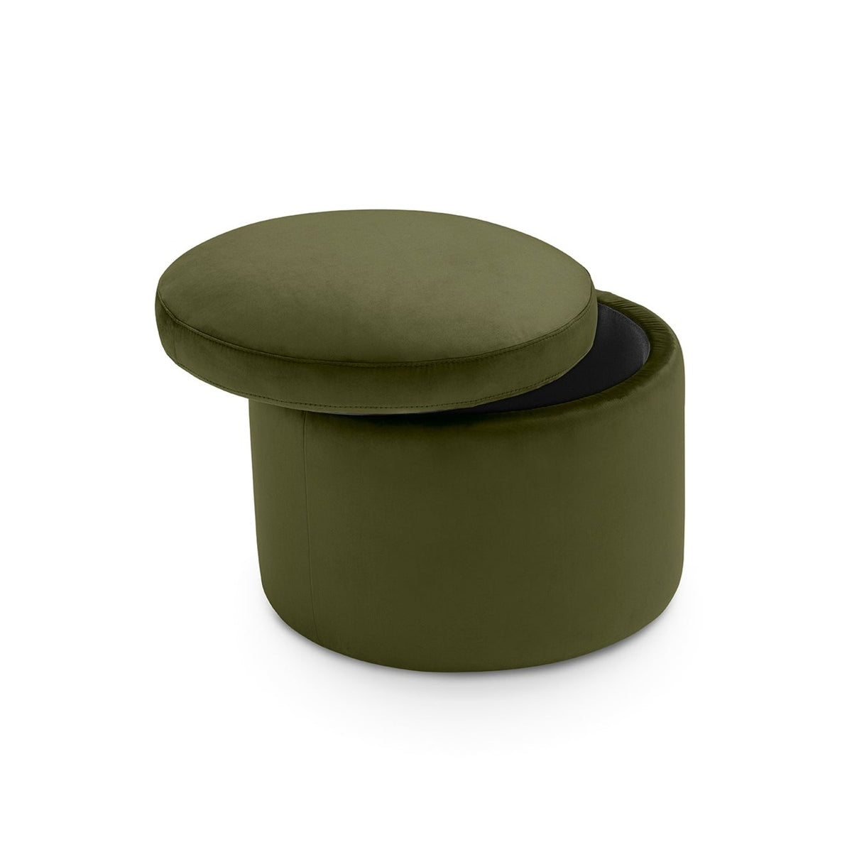 Pouf Contenitore Made in Italy Tondo in Velluto Verde - Paranà