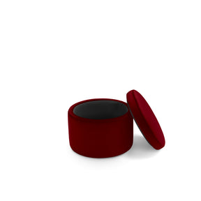 Pouf Contenitore Made in Italy tondo in Velluto Bordeaux - Paranà