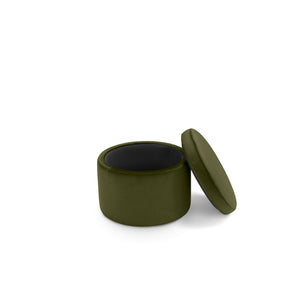 Pouf Contenitore Made in Italy Tondo in Velluto Verde - Paranà