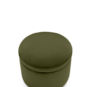 Pouf Contenitore Made in Italy Tondo in Velluto Verde - Paranà