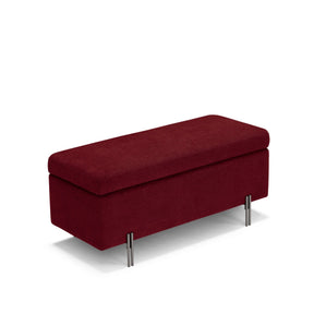 Panca Contenitore Made in Italy in Tessuto Cinigliato Bordeaux - SARDORELLA 110x45 cm