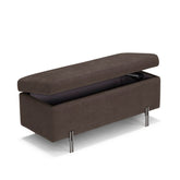 Panca Contenitore Made in Italy in Tessuto Cinigliato Marrone - SARDORELLA 110x45 cm
