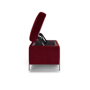Panca Contenitore Made in Italy in Tessuto Cinigliato Bordeaux - SARDORELLA 110x45 cm