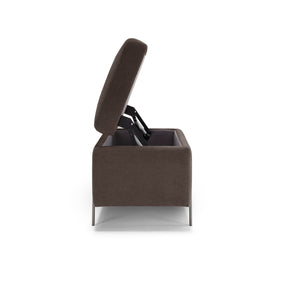 Panca Contenitore Made in Italy in Tessuto Cinigliato Marrone - SARDORELLA 110x45 cm