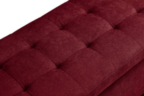 Panca Contenitore Made in Italy Trapuntata in Tessuto Cinigliato Bordeaux - CARAMAGNA 110x45 cm