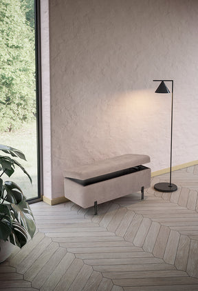 Panca Contenitore Made in Italy Trapuntata in Tessuto Cinigliato Camel - CARAMAGNA 110x45 cm