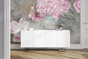 Madia 4 ante con piede in metallo nero Scalia 190 x 42 cm