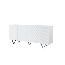 Madia 4 ante con piede in metallo nero Scalia 190 x 42 cm