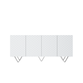 Madia 4 ante con piede in metallo nero Scalia 190 x 42 cm