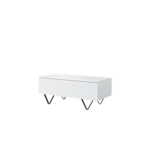 Tavolino 2 ante a ribalta con piede in metallo nero Scalia 120x55 cm