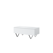 Tavolino 2 ante a ribalta con piede in metallo nero Scalia 120x55 cm
