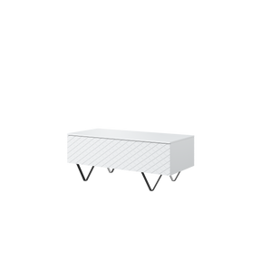 Tavolino 2 ante a ribalta con piede in metallo nero Scalia 120x55 cm