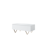 Tavolino 2 ante a ribalta con piede in metallo oro Scalia 120x55 cm