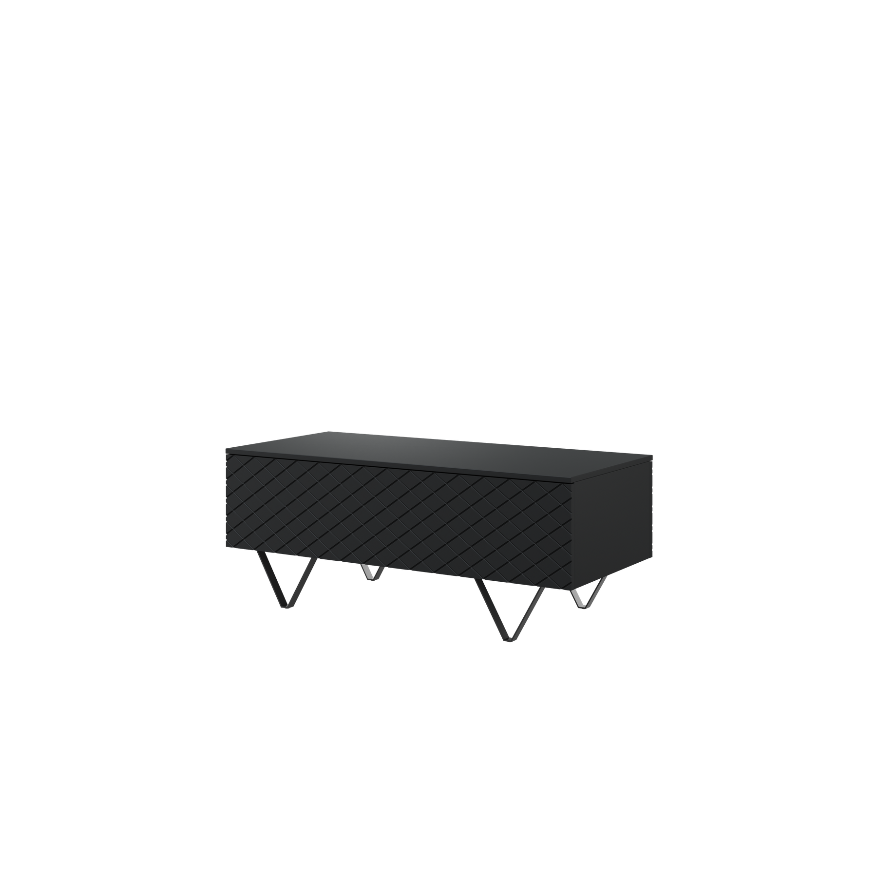 Tavolino 2 ante a ribalta con piede in metallo nero Scalia 120 x 55 cm