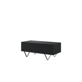Tavolino 2 ante a ribalta con piede in metallo nero Scalia 120x55 cm
